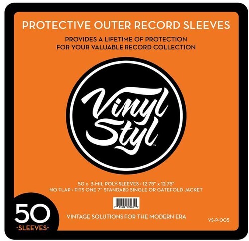 Vinyl Styl 12 Inch Vinyl Outer Sleeve Polyethylene - 50 Count (Clear)