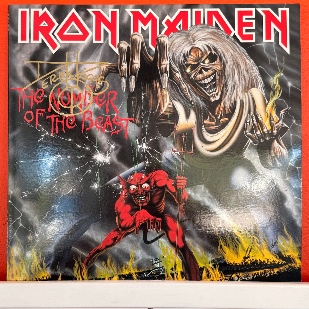Iron Maiden - The Number of the Beast (New, Never Played, Signed by Derek Riggs)