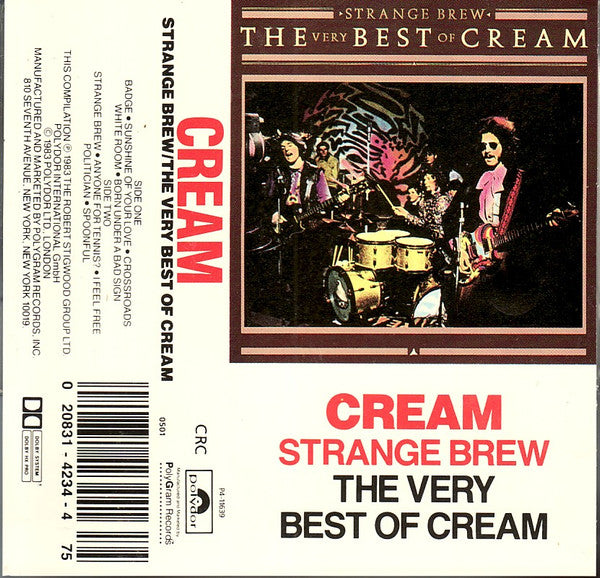 Cream - Strange Brew: The Very Best Of Cream (1983, Cassette)