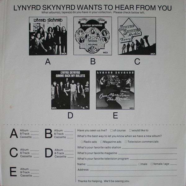Lynyrd Skynyrd - Street Survivors (1977, w/Insert and Survival Kit Form)