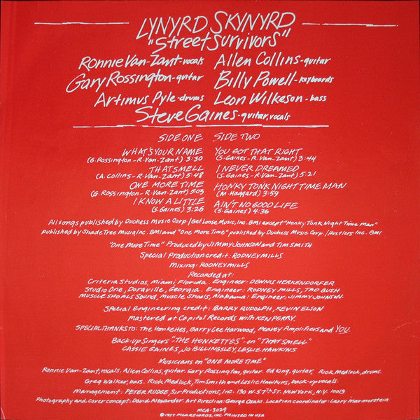 Lynyrd Skynyrd - Street Survivors (1977, w/Insert and Survival Kit Form)