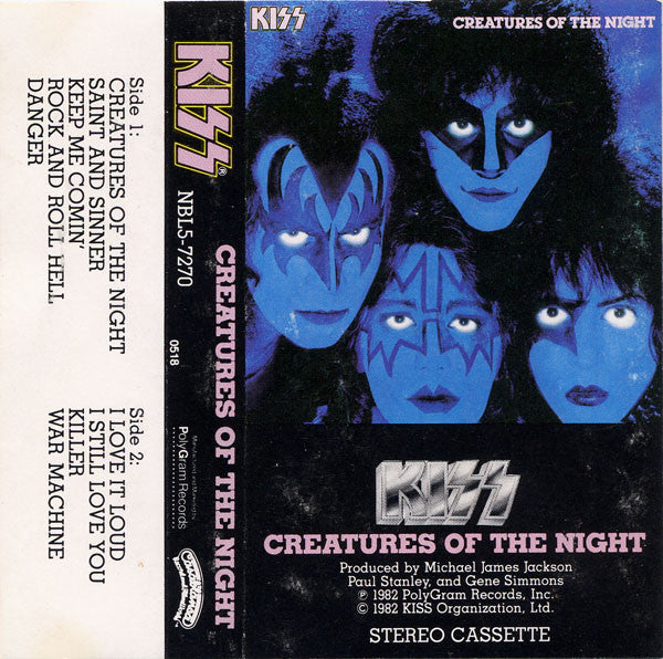 Kiss - Creatures Of The Night (Cassette, 1982)